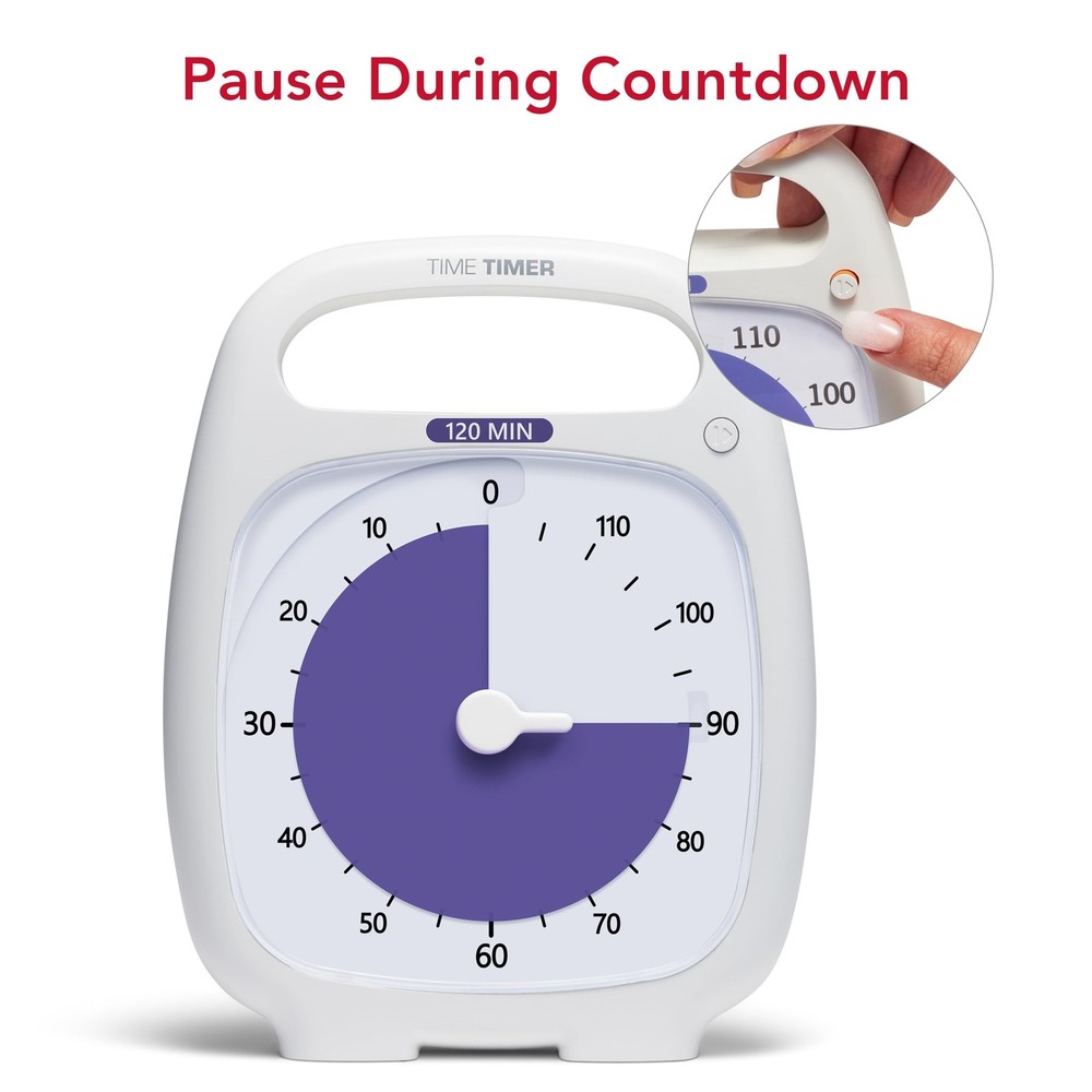 TIME TIMER PLUS 120 Minute Desk Visual Timer Countdown Timer with Portable Ha...