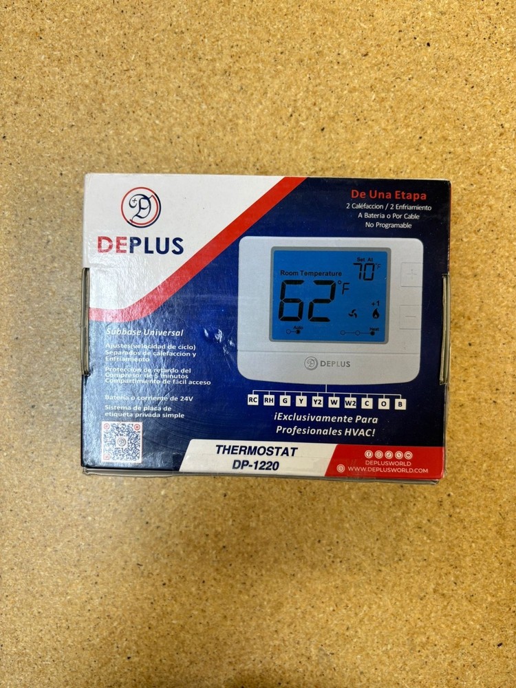 DEPLUS DP-1220 Thermostat Non Programmable Multi Stage 2H/2C, NEW OPEN BOX