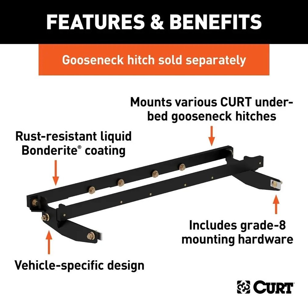 CURT Double Lock Gooseneck Install Rail Kit