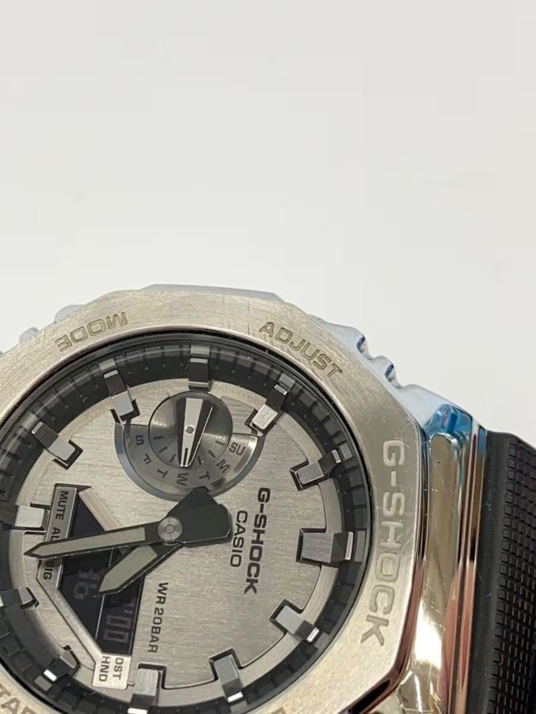 CASIO Quartz Watch Digital Rubber SLV BLK gm 2100