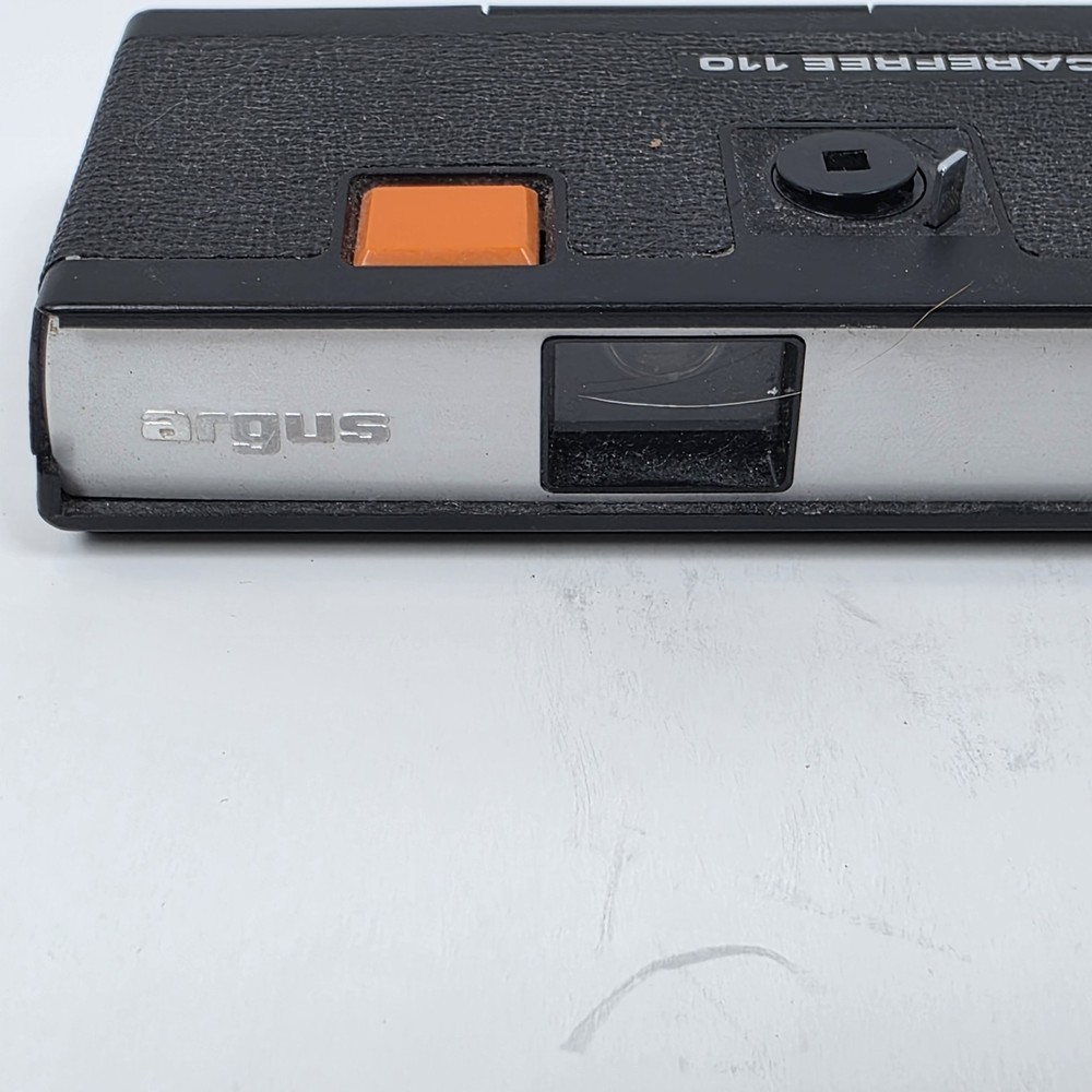 Argus Pocket Carefree 110 Camera Vintage Orange Button UNTESTED