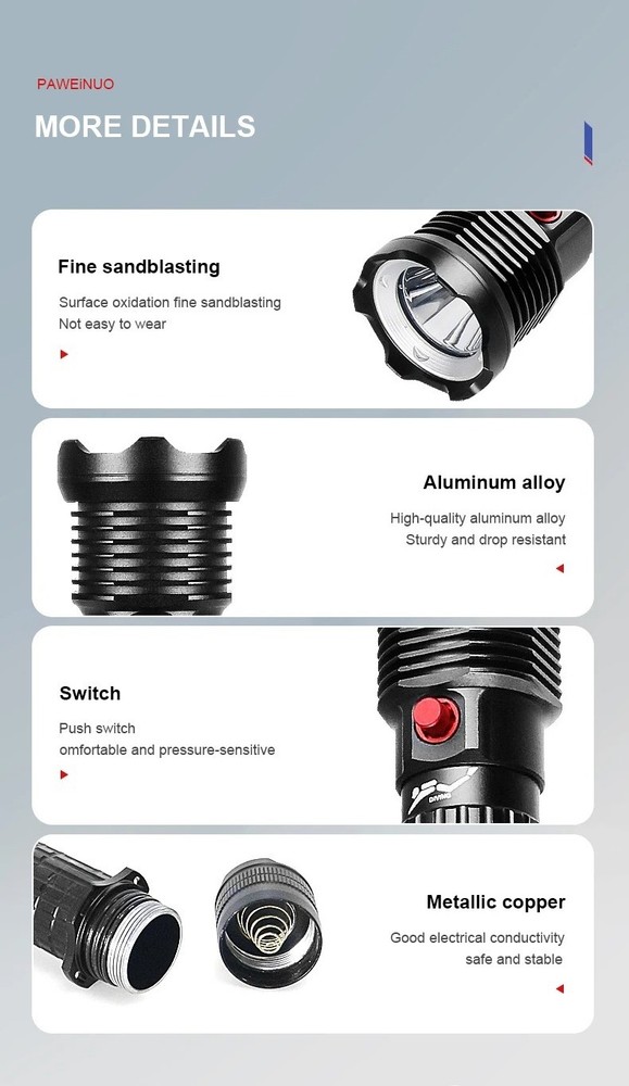 350000LM Professional Diving Flashlight USB Torch IPX8 Diving LampDiving Torch