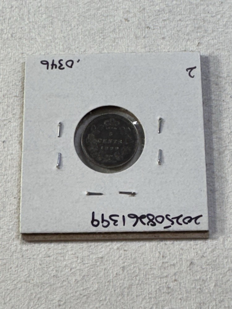 1899 Canada 5 Cents Silver Coin