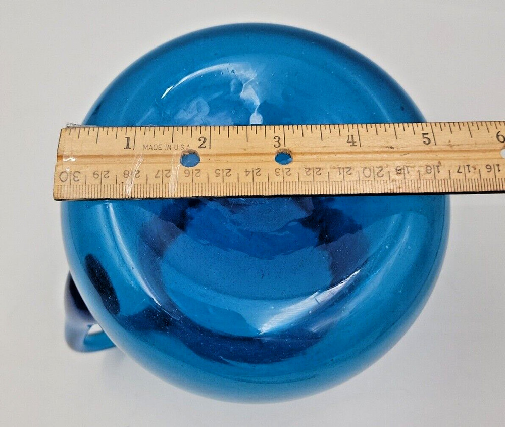 Cobalt Blue Hand Blown Glass Pitcher