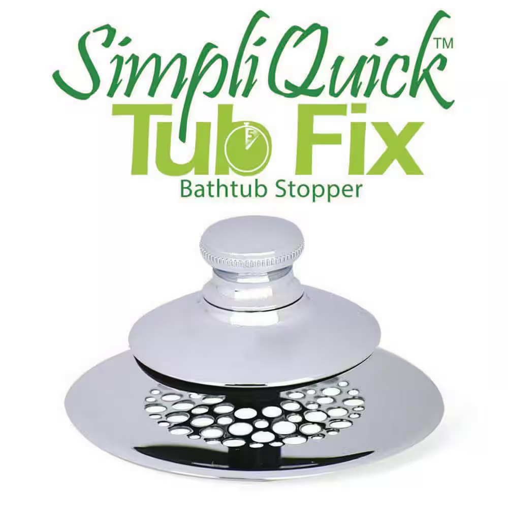 2.875 In. Simpliquick Push Pull Bathtub Stopper, Grid Strainer Silicone and Comp