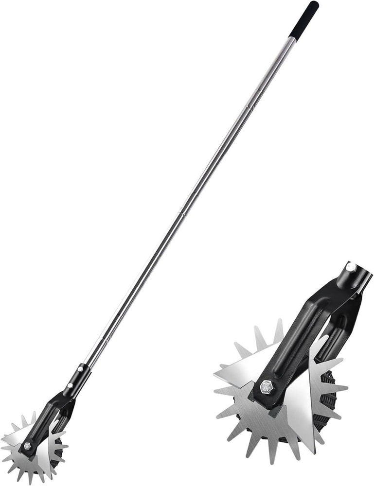 Wheel Rotary Edger Rotary Shear Sidewalk Manual Lawn Edger 3 Sections Handle