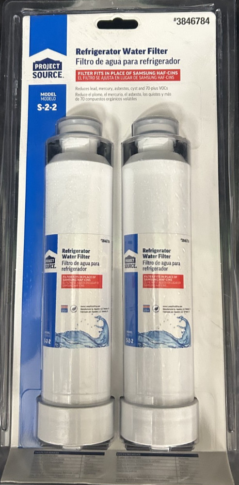 Project Source 3846784 S-2-2 Fridge Water Filter FOR Samsung HAF-CINS - 2 Pack