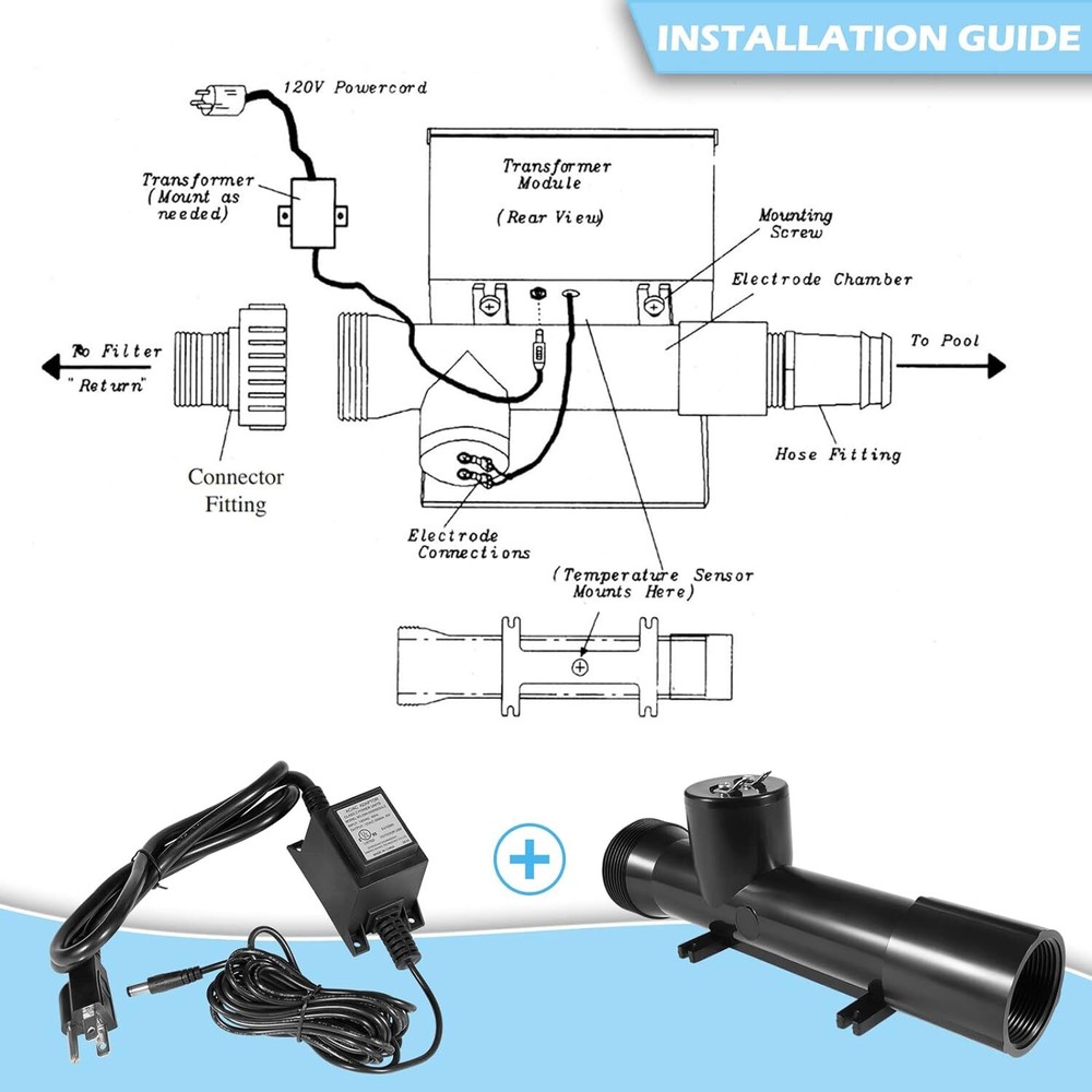 4CH4002R Pool Ionizer/Swimming Pool Cleaner Replacement Chamber System