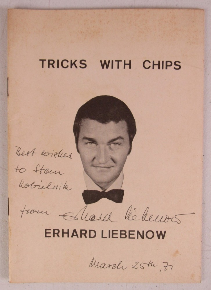 Tricks With Chips Erhard Liebenow Booklet Signed 1977 Magic Tricks MZ10F