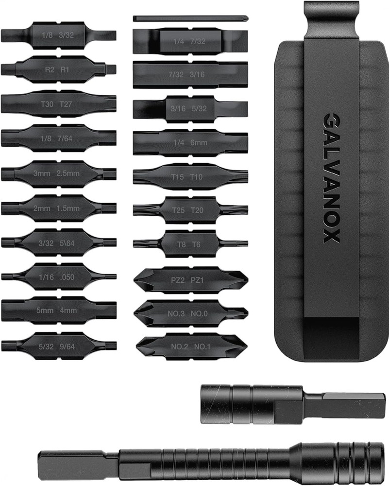 Galvanox 23PC Bit Kit for Leatherman – Extender , Hex Adapter, Case (Black)