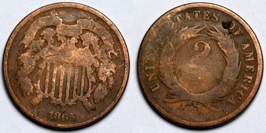 1865 Two Cent Piece