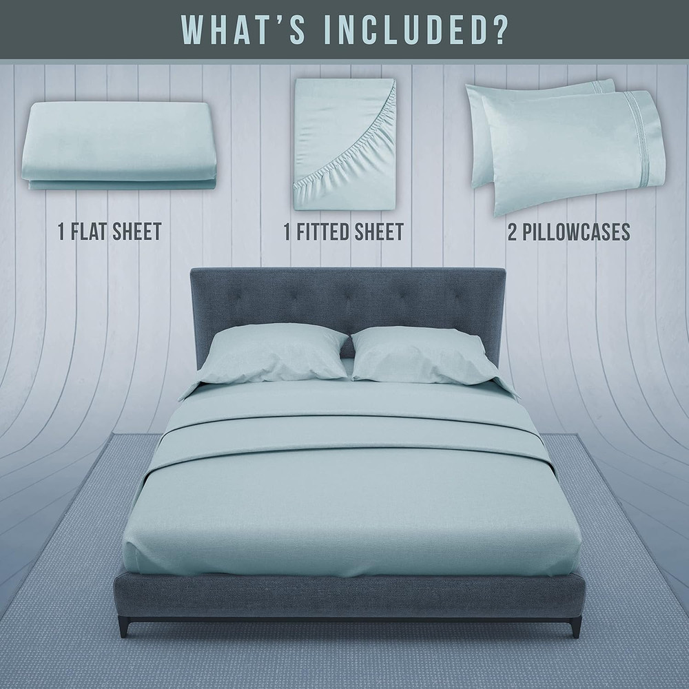 Full Size Bed Sheets Cooling - Luxury Hotel Sheet Set - Soft Sheet with Elastic