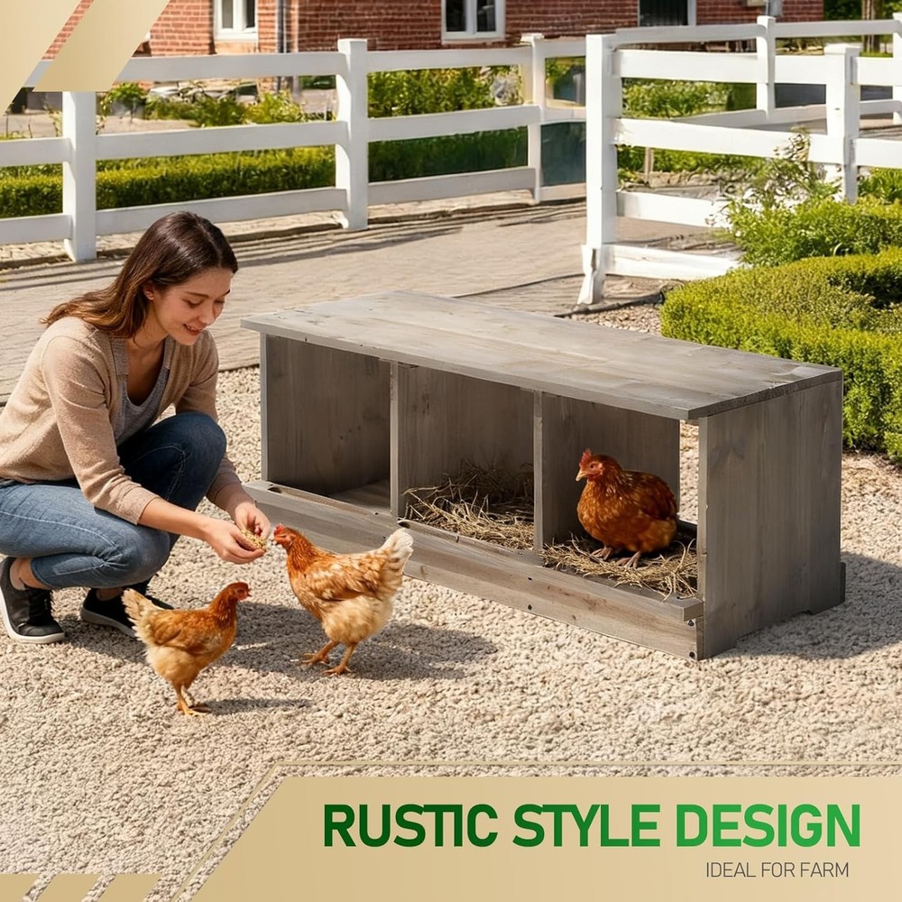 Nesting Boxes for Chickens 8/6/4/3 Compartments, Wood Chicken Nesting Box Wall