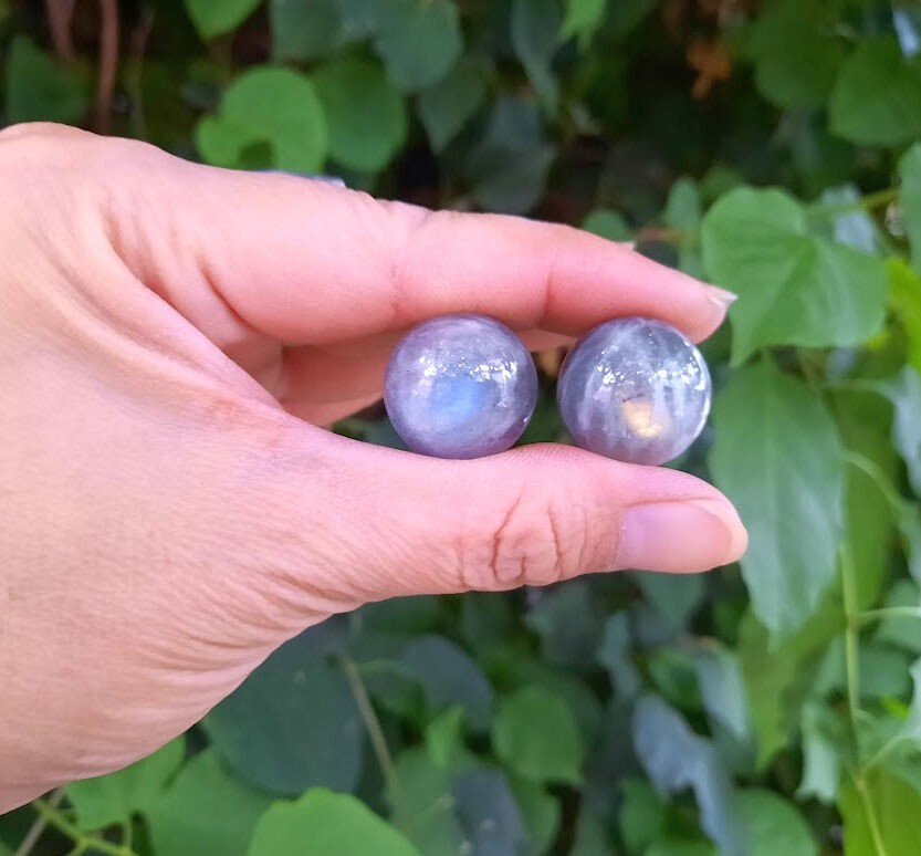 Labradorite Sphere Duo, Transformation, Higher Realm Connection, Full Potential