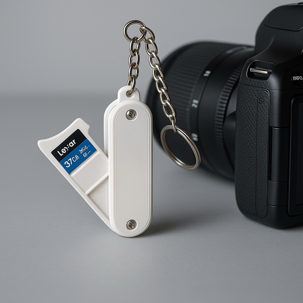 MicroSD Card Holder Keychain - Compact & Portable