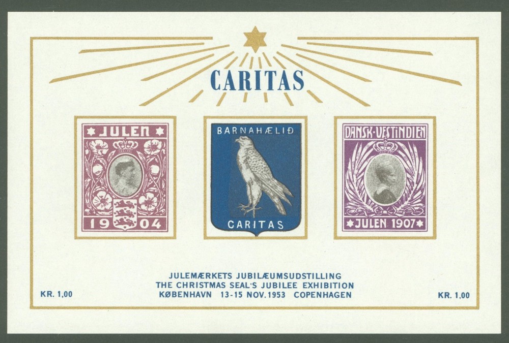 Denmark U73 Special Sheet 1953 MNH Caritas