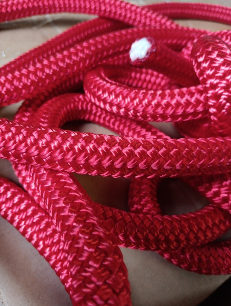 9/16 x 50 ft. Double Braid-Yacht Braid Polyester Rope. Red