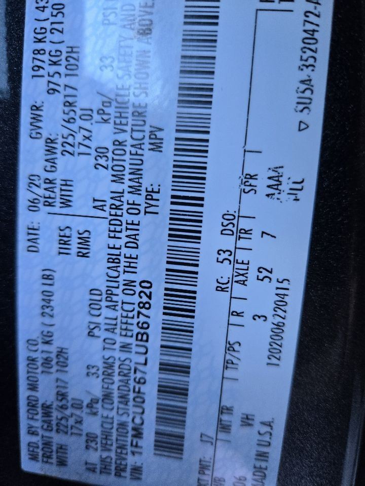 2020-2022 Ford Escape Front 4.2" Display Screen