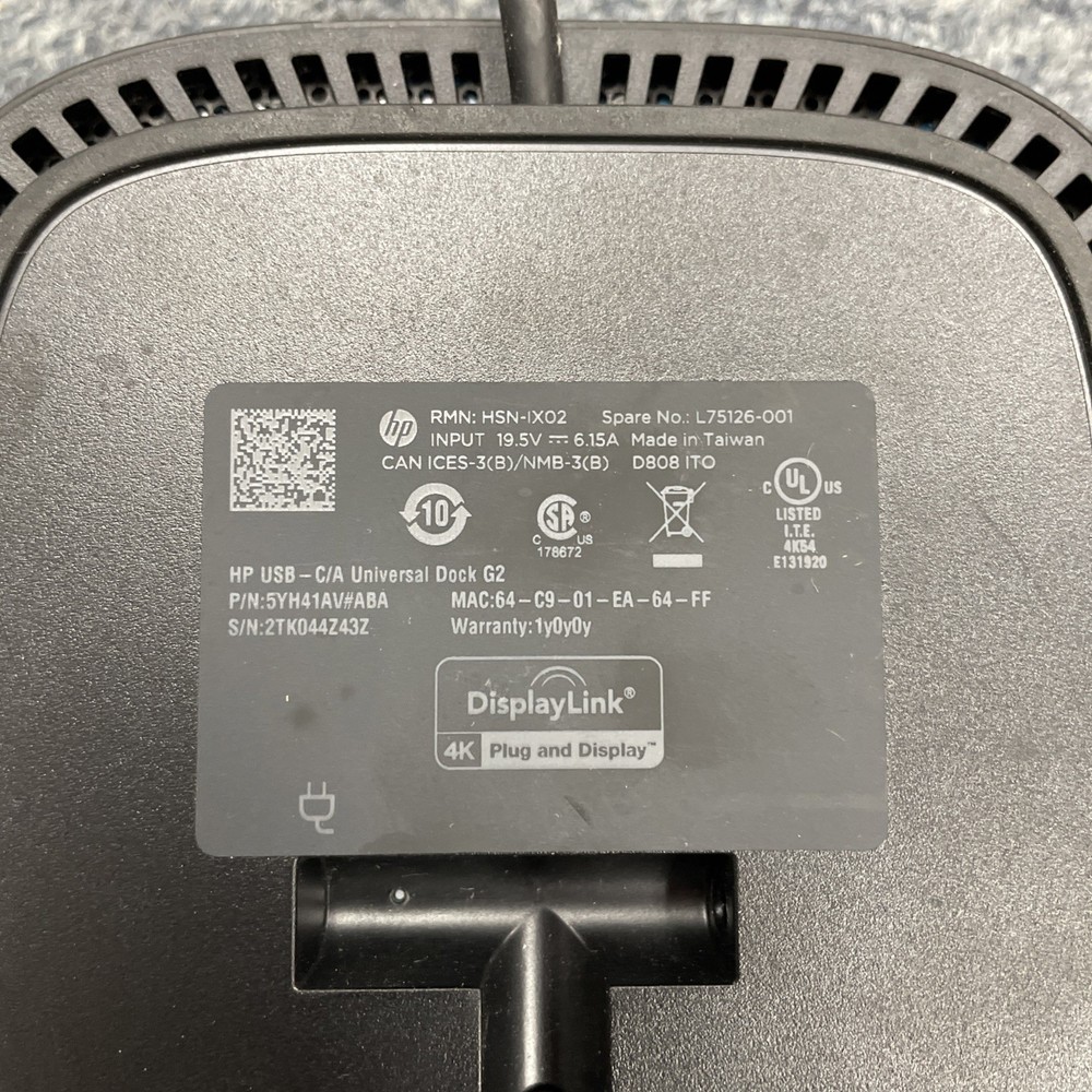 HP G2 USB-C/A Universal Dock - Black