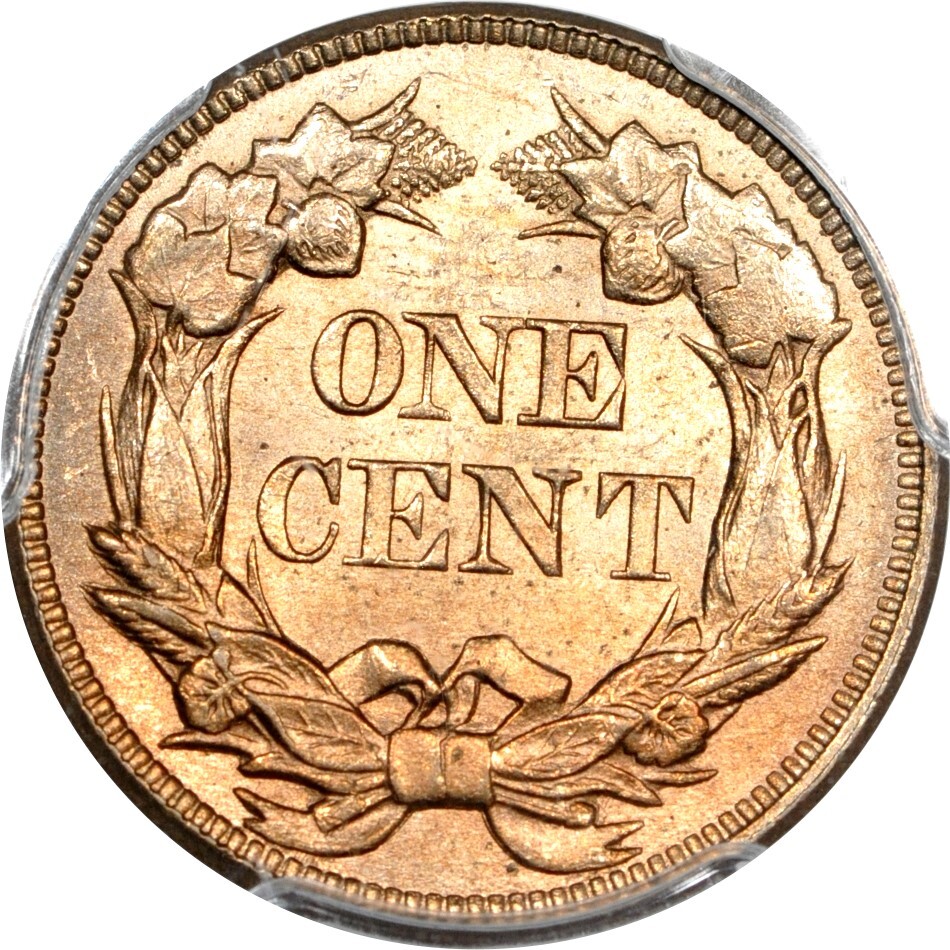 1857 1C Flying Eagle Cent PCGS MS65