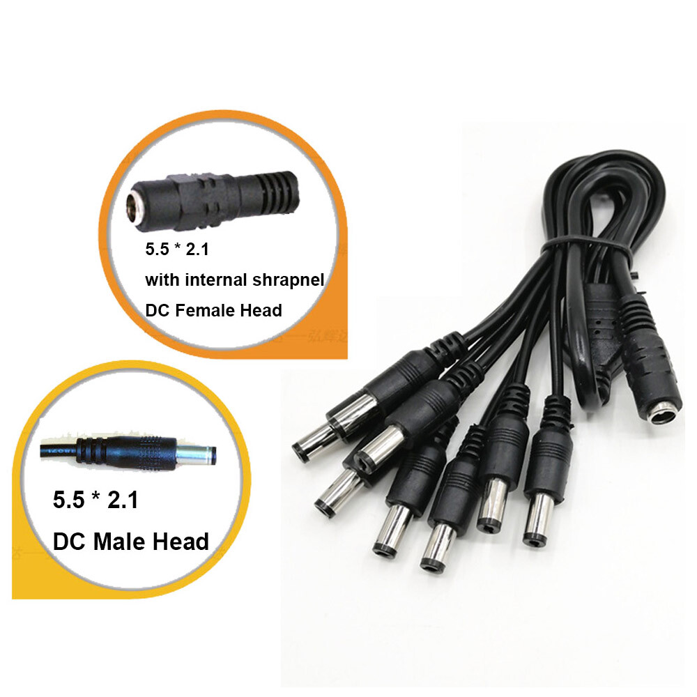 (10-Pack) DC Power Splitter Cable Cord Adapter CCTV Security Camera DVR LED