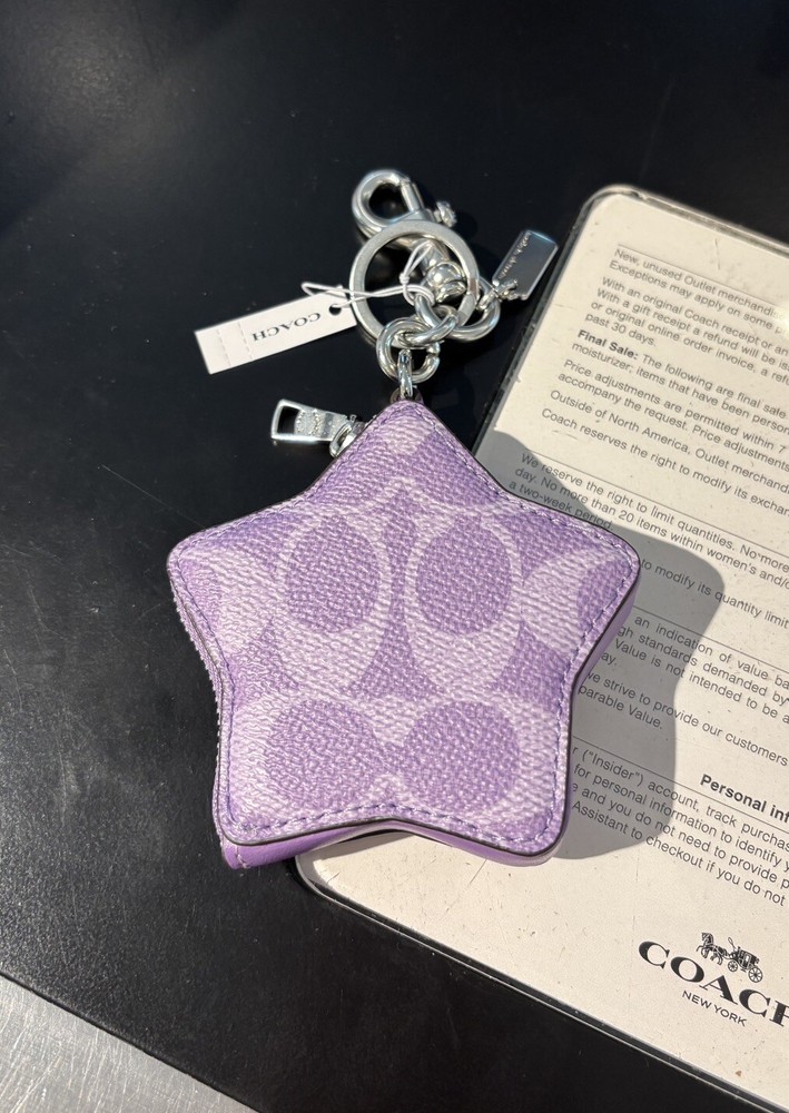Coach Star Signature Bag Charm Silver/Iris