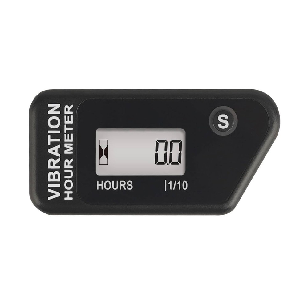 Digital Vibration Activated Hour Meter - Resettable Job Timer for Outdoor Equ...