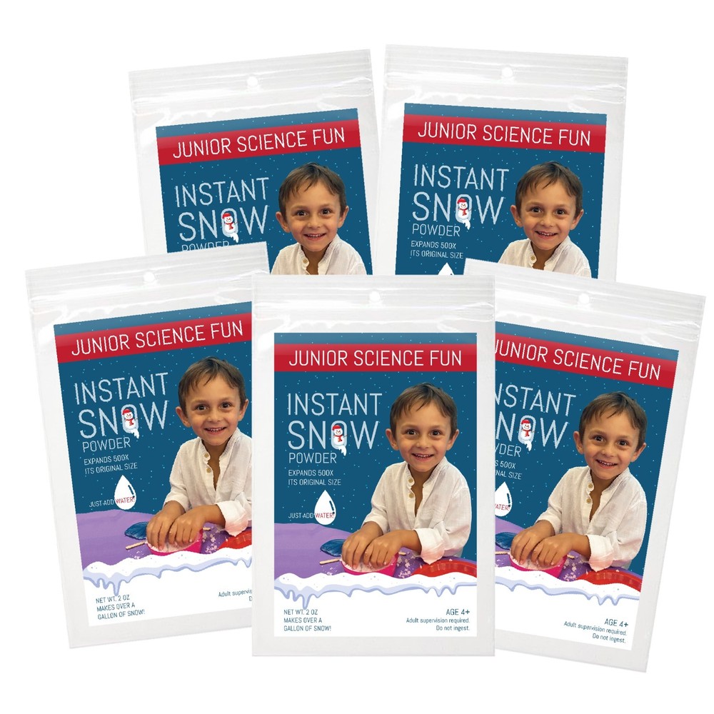 5 Pack Junior Science Fun Instant Snow Powder 2oz STEM Kit