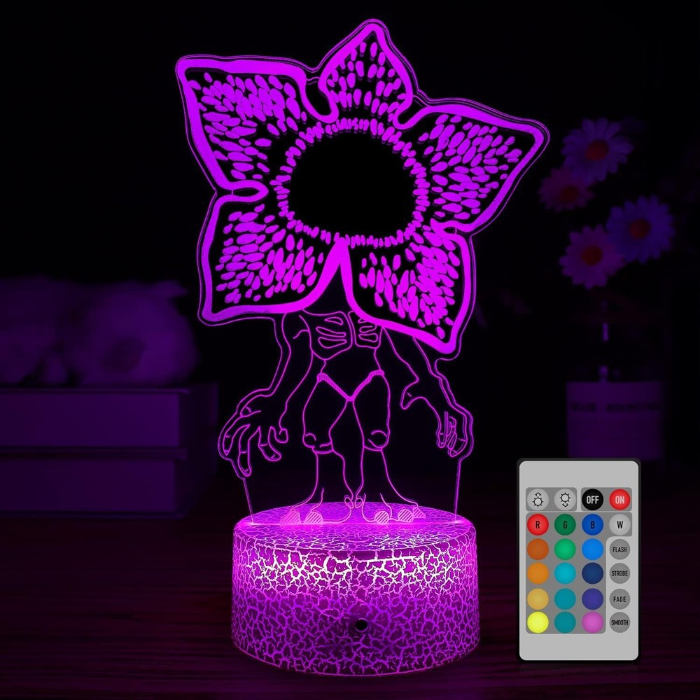 Stranger Things Demogorgon 3d LED Night Light 16 Colors With Remote Control-New