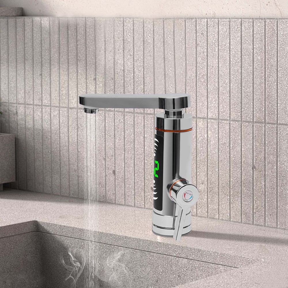 110V Electric Instant Hot Water Heater Shower Kitchen Tap Faucet Digital Display