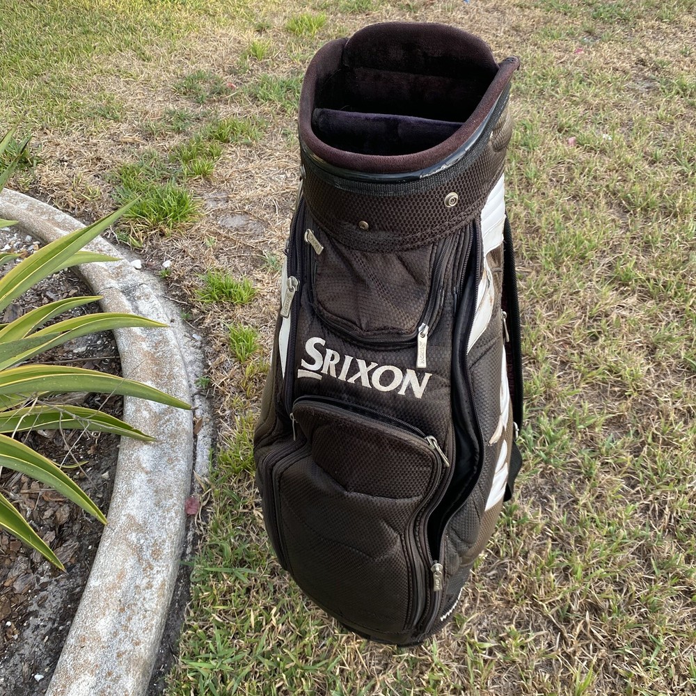 Srixon Tour Staff Bag White 5-Way Divide Single Strap Golf Bag Black