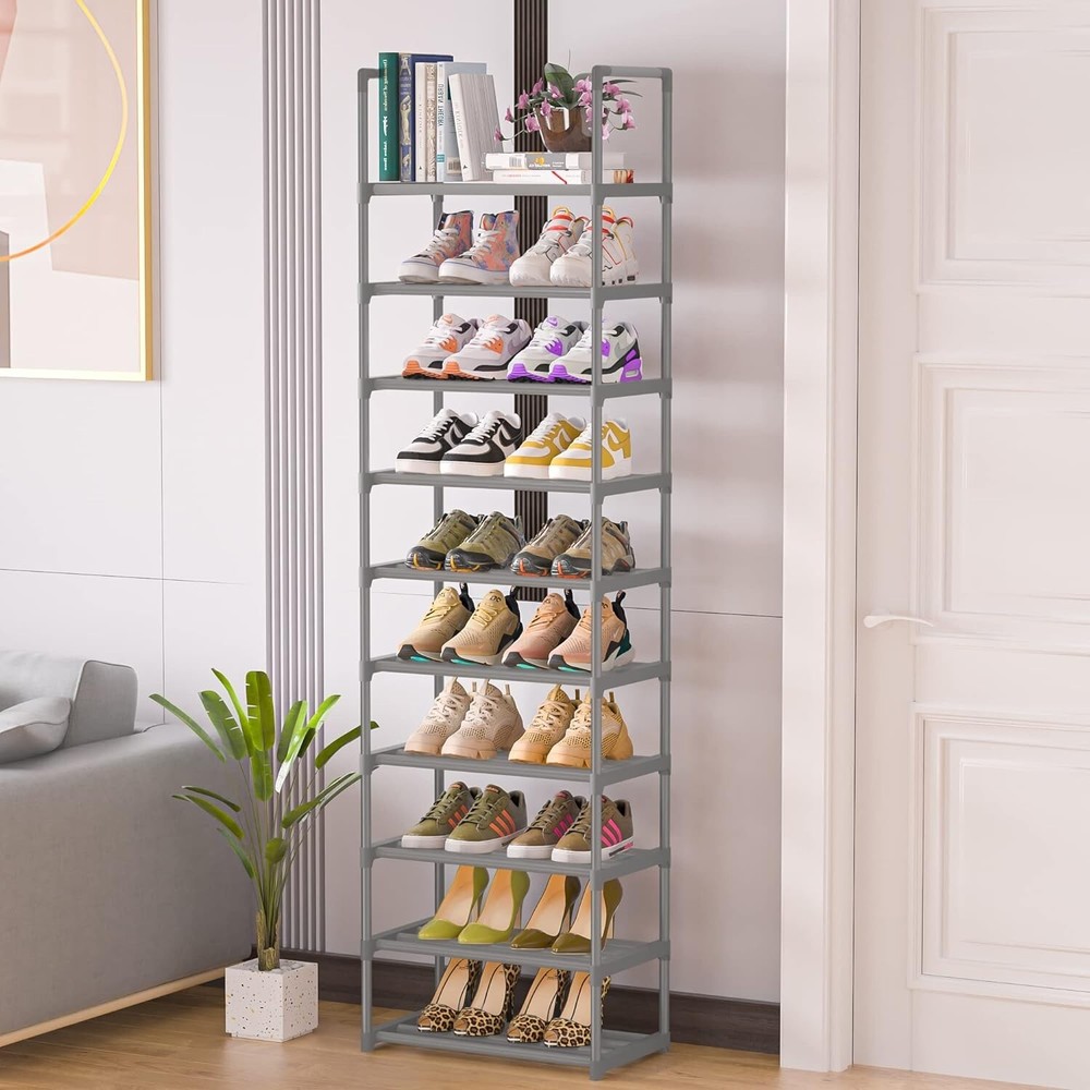 Adjustable and Stackable Shoe Organizer Shelf - Efficient Shoe Storage Solution