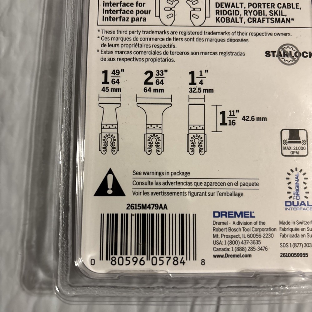 Dremel MM479U 3-Pack Fine Cutting Oscillating Blade
