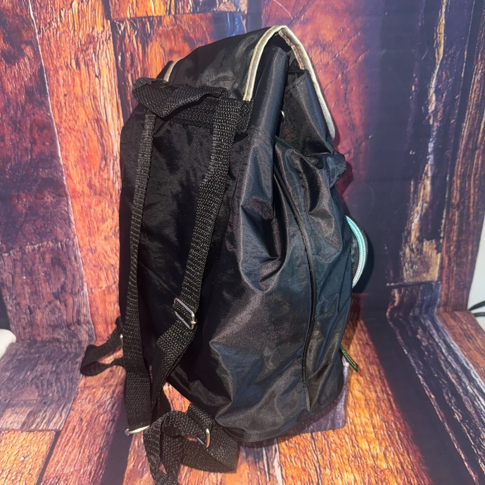 Disney Tinker Bell Pixie Power Backpack Bag Black Nylon Adjustable Strap RARE