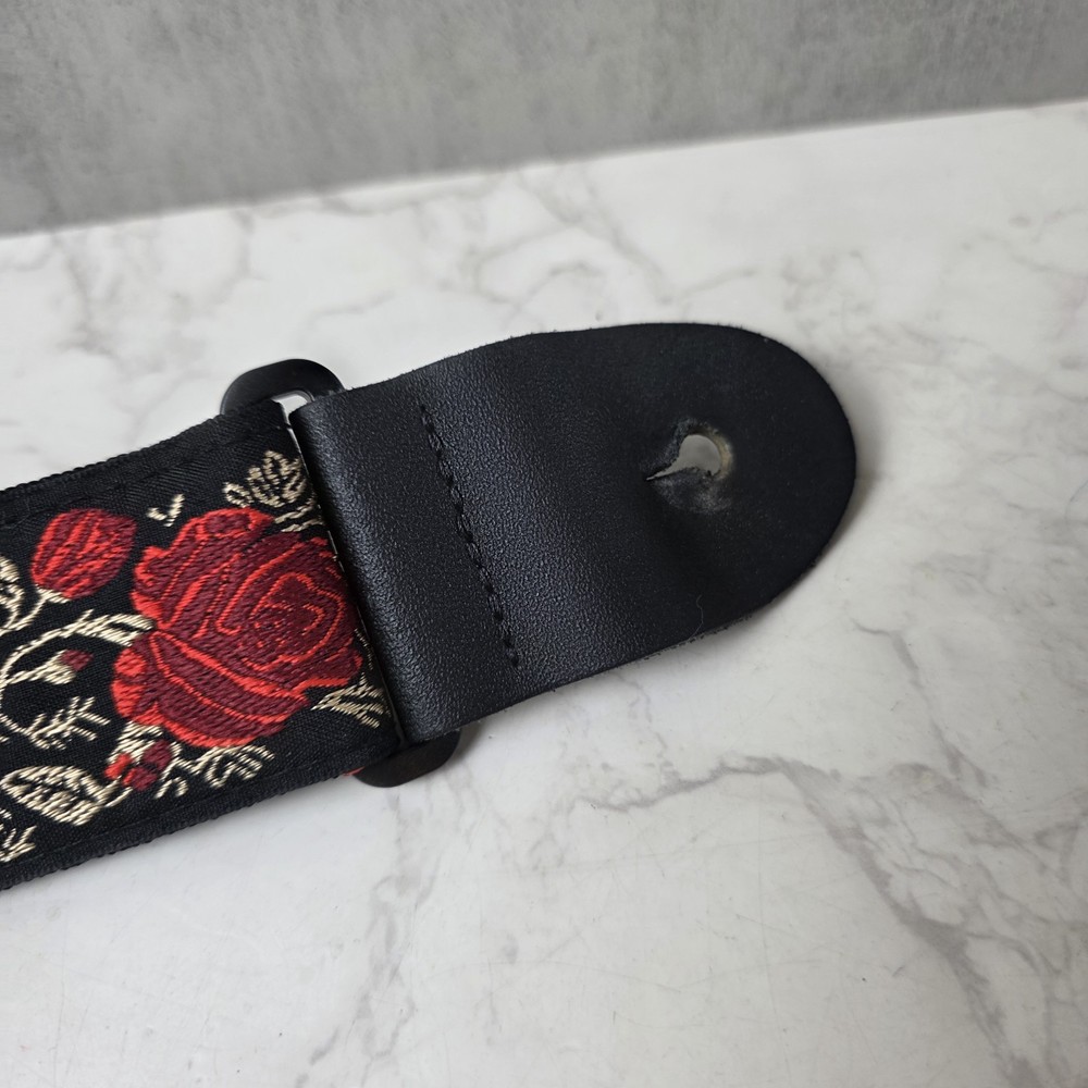 Perri's Leathers Red Roses Print Guitar Strap