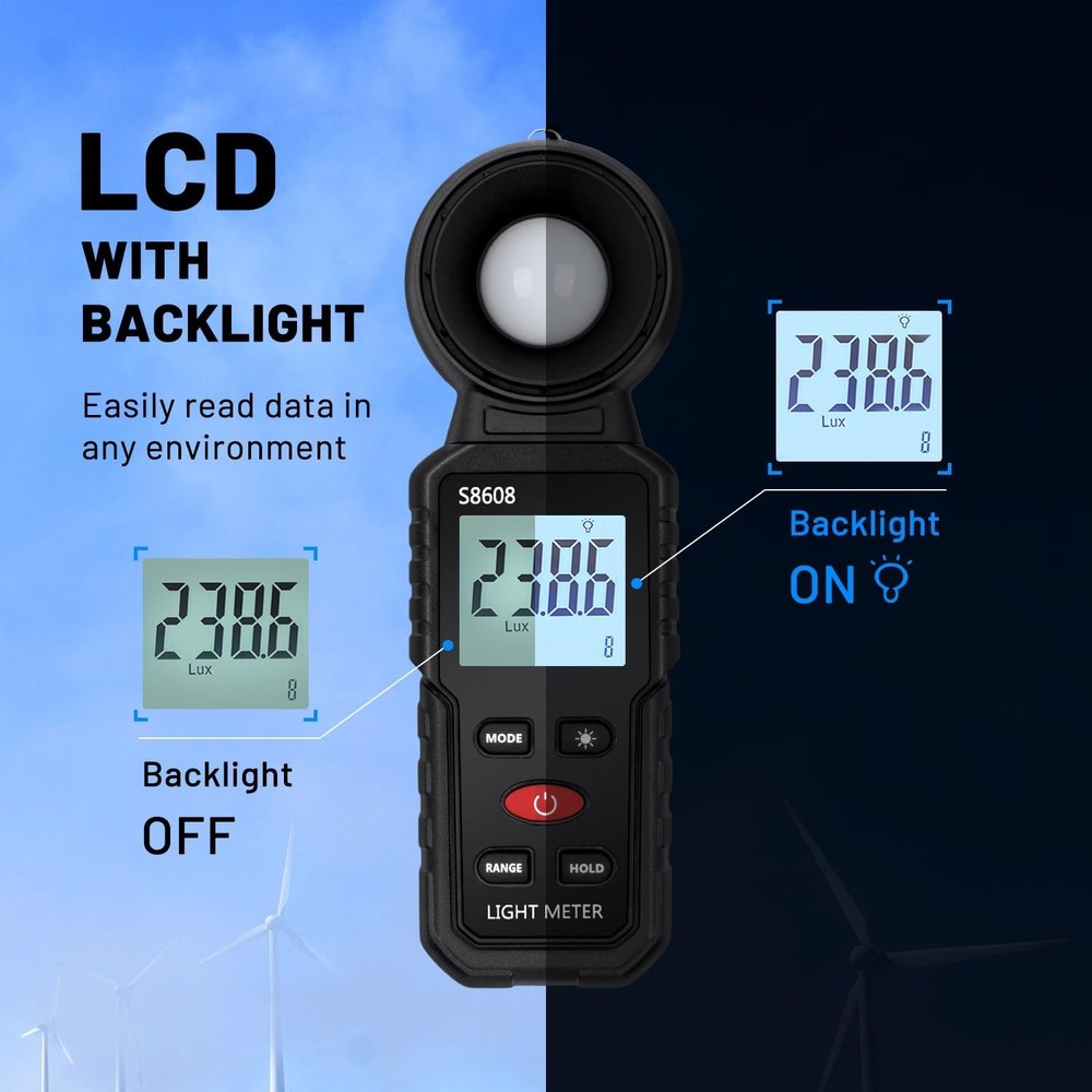 User-Friendly Light Meter with LCD Display for Accurate Illumination Readings
