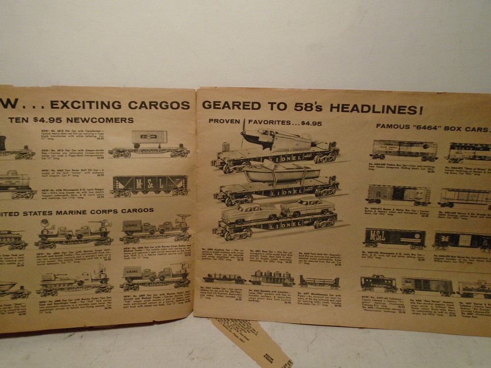 ORIGINAL LIONEL 1958 ACCESSORY CATALOG USED