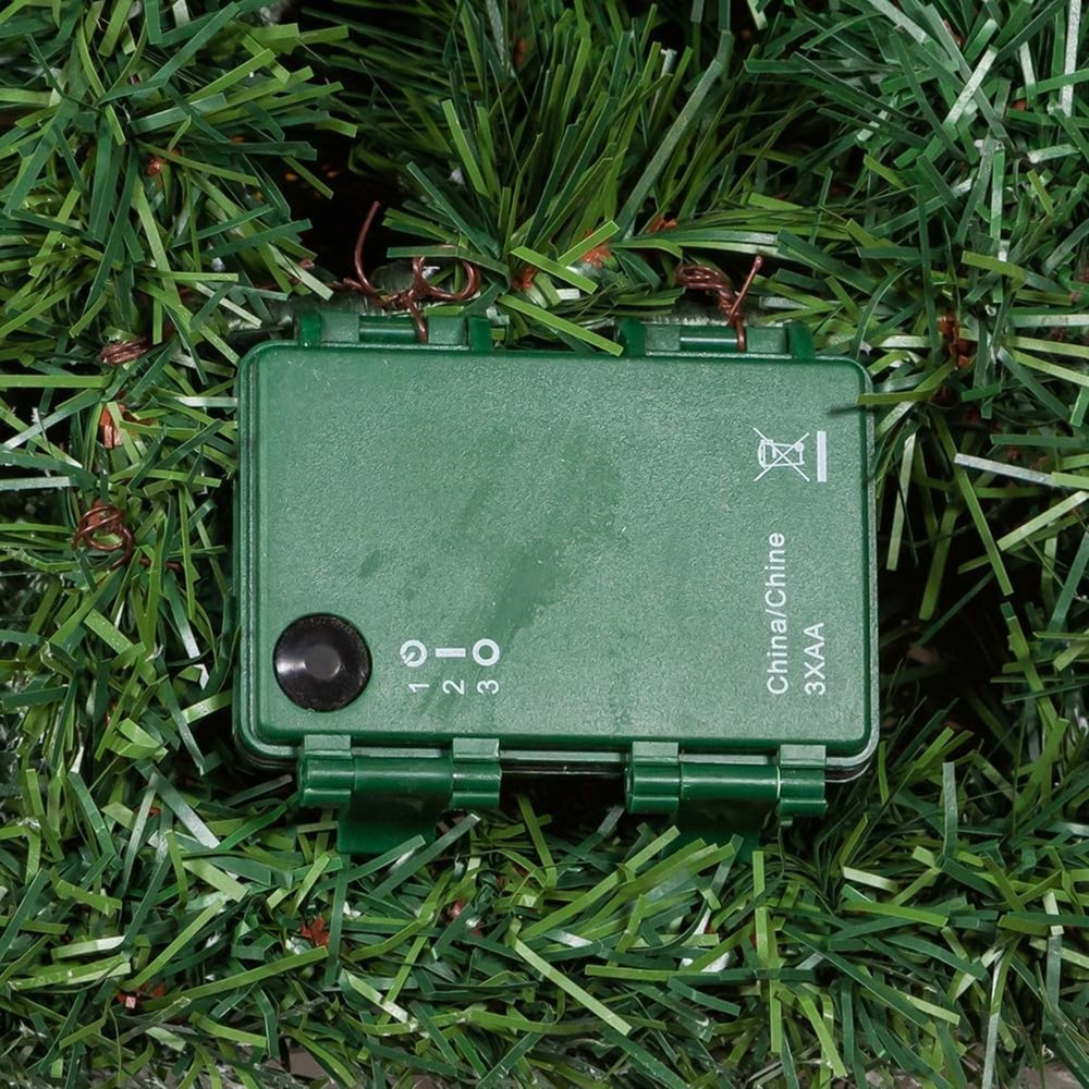 Kurt Adler Pre Lit Decorative Pinecone Wall Tree White and Silver, 26in