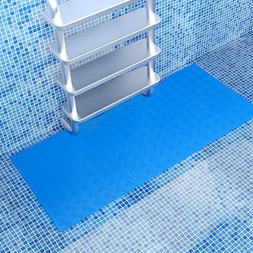DECOHS Pool Ladder Mat- 9" x 36" Non-Slip Pool Step Mat-Protective Stripe-1pc