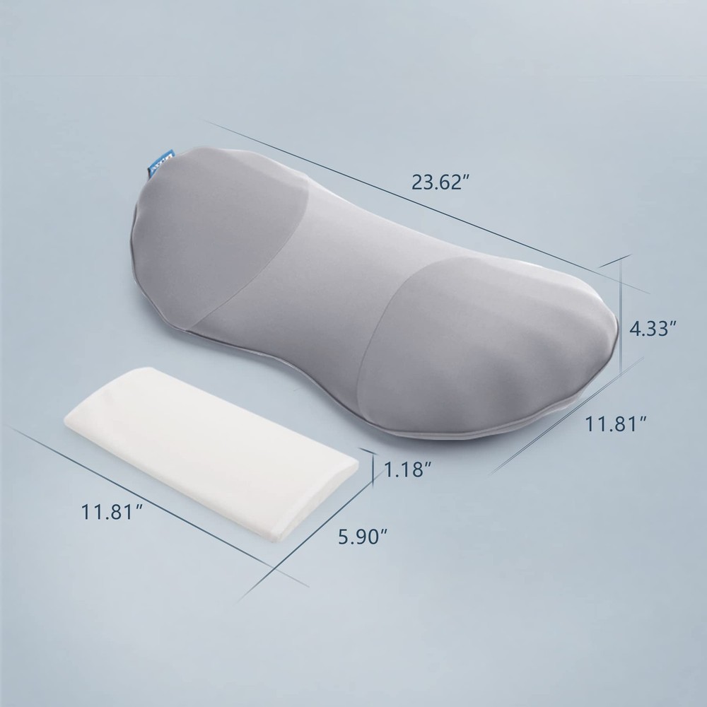RESTCLOUD Adjustable Lumbar Support Includes a removable pad, Moon Grey