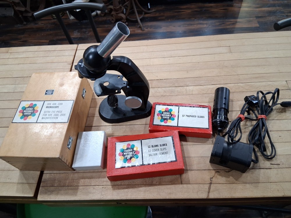 Vintage Gilbert Microscope and Lab Set With Case