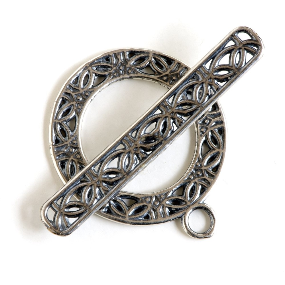 Open Design Round Toggle Clasp 43514 (1) Silver Plated 19mm