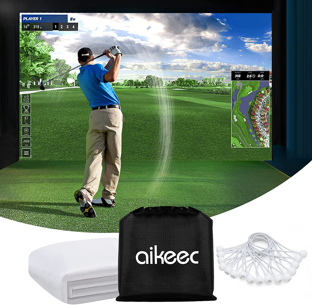 Indoor Golf Training Simulator Projector Screen Impact Practice Display 8.2x8.2'