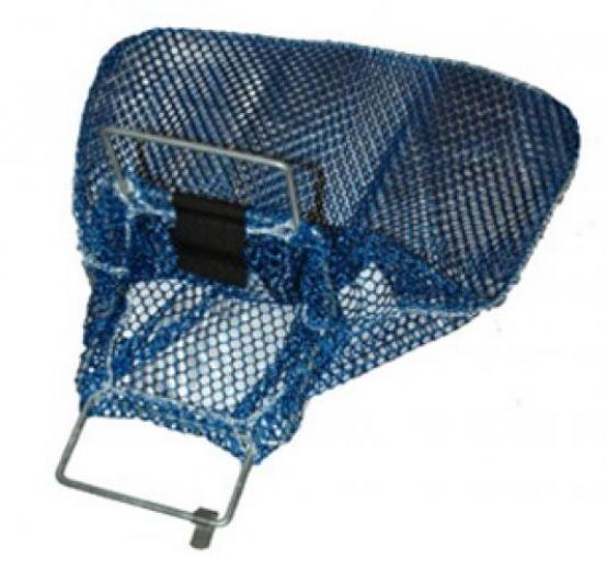 Trident Mesh Bag with Galvanized Wire Handle and D-Ring - Blue - Small
