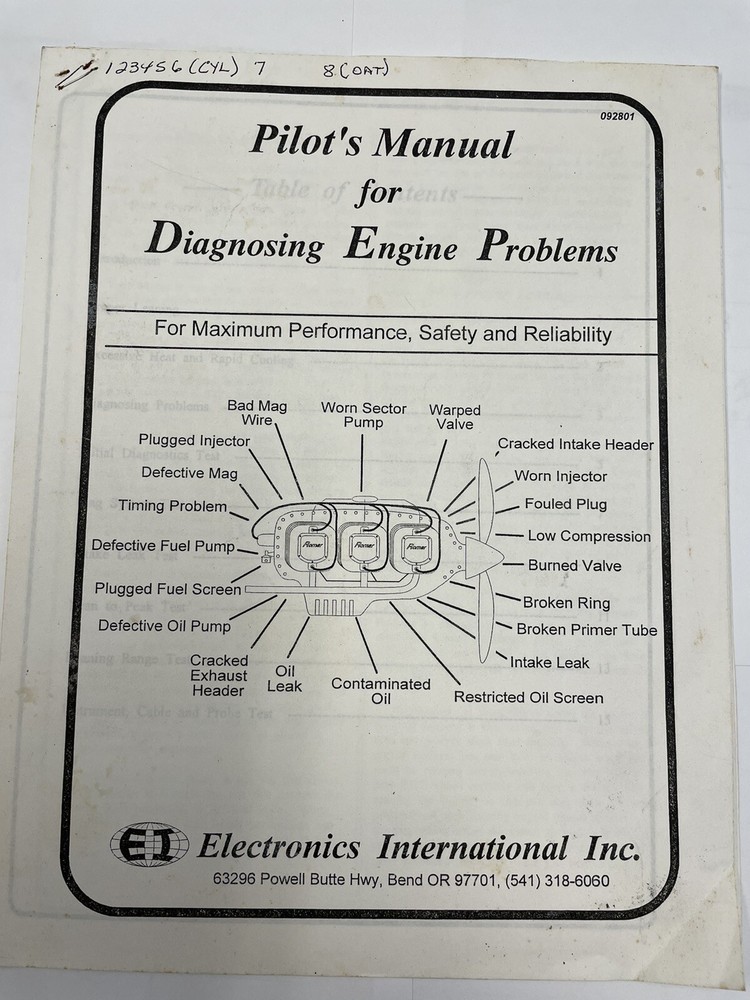 Pilots Manual For Diagnosing Engine Problems-For Max Performance Safety #092801