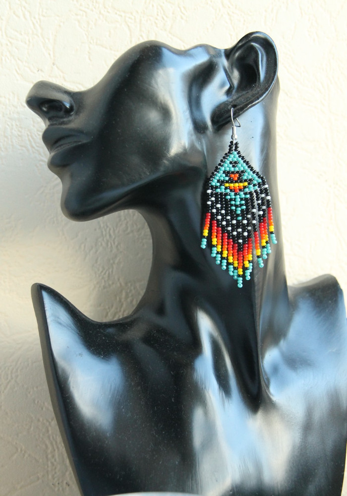 Beaded Earrings, Native American Style,Handmade Earrings