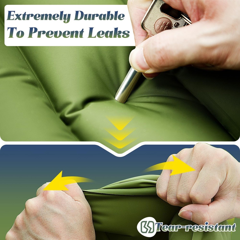 Double Sleeping Pad for Camping, 6" Extra-Thick 2 Person Camping Sleeping Pad...