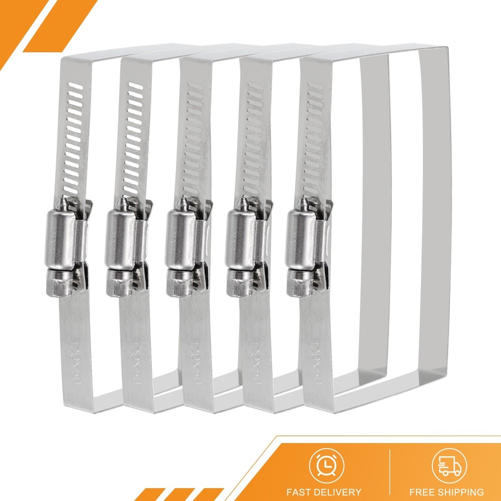 Rectangular Hose Clamps 4"x2" 304 Stainless Steel Square Duct Pipe Clamp