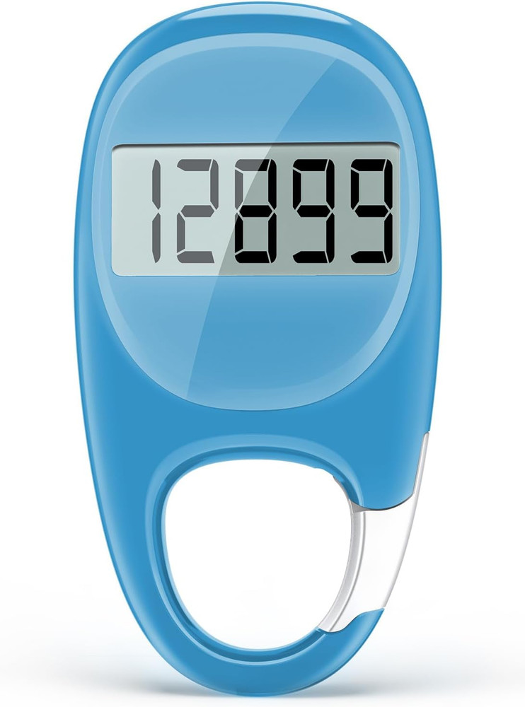 Simple Pedometer for Walking, Accurate Step Tracker with Carabiner, 3D Step Coun
