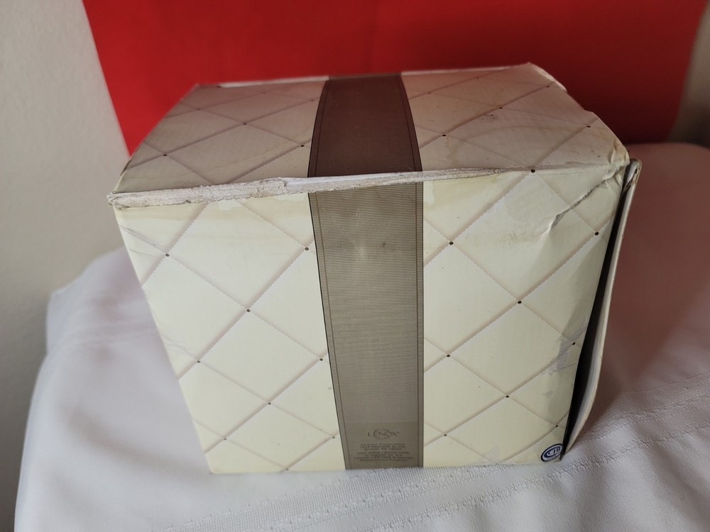 Lenox Pitcher "TIED WITH LOVE" Checker Pattern Ivory Peyton